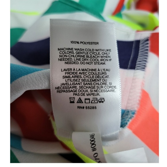 Express Rainbow Striped V- Neck Gramercy Tee Size M - Picture 6 of 6